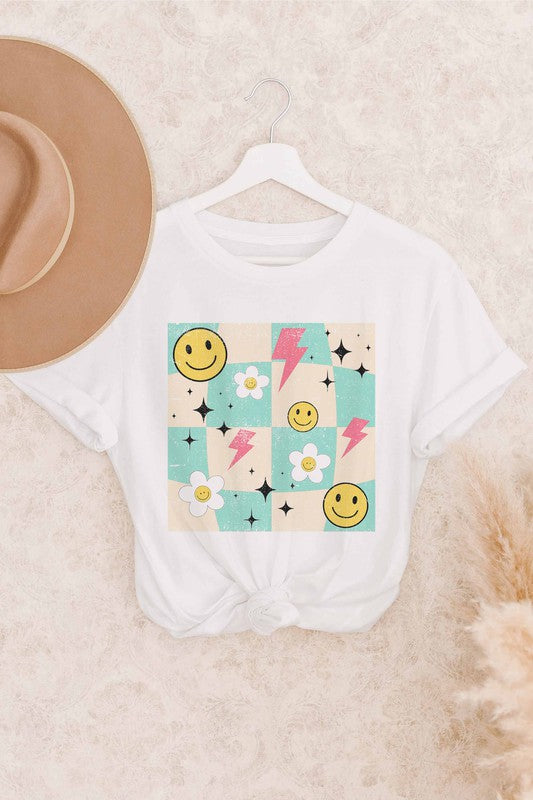 daisy smiley checker t-shirt