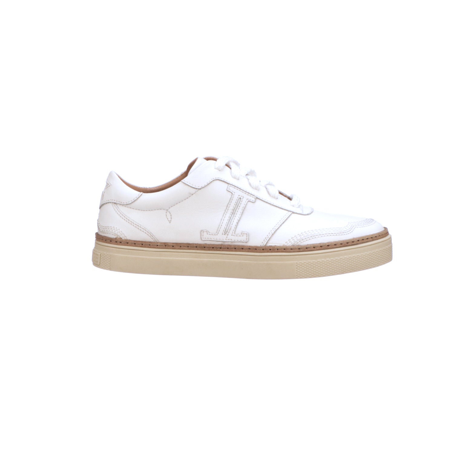 Double L Lace Up Sneakers in White - Shop Now