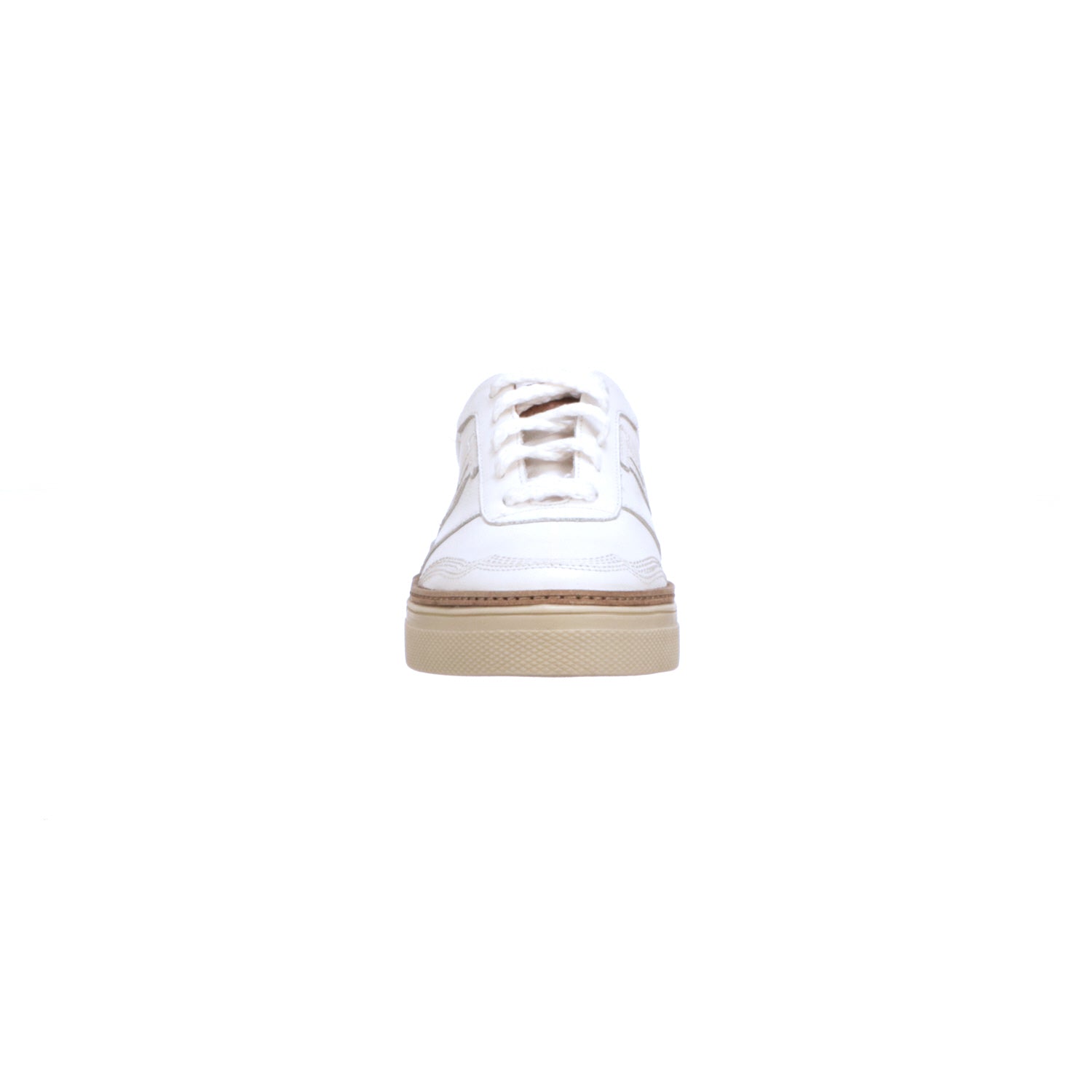 Double L Lace Up Sneakers in White - Shop Now