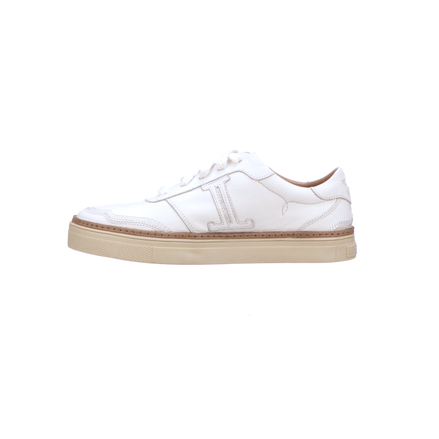 Double L Lace Up Sneakers in White - Shop Now