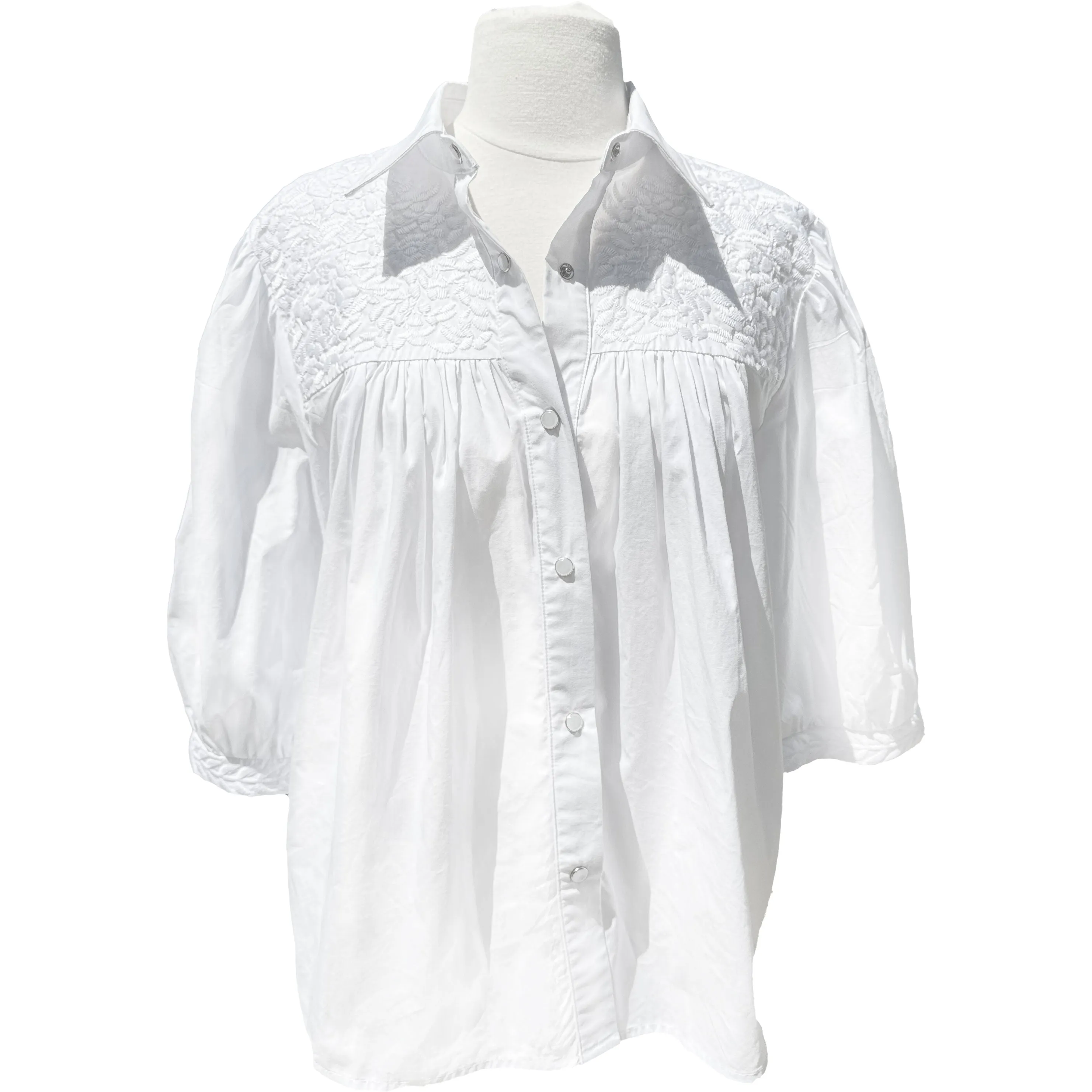 Double White Cowgirl Blouse Pre-Order- Shipping Early September