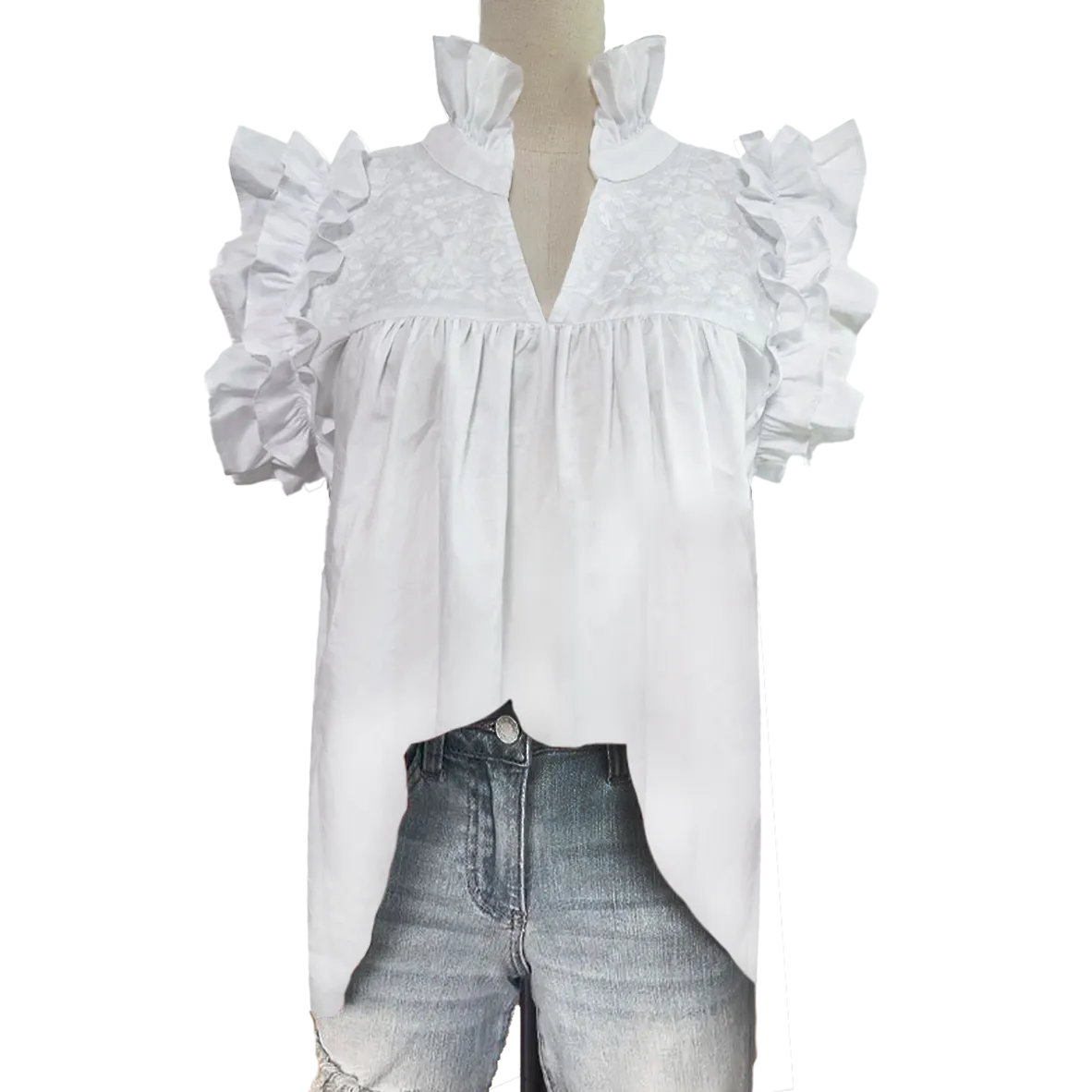 Double White Hummingbird Blouse Pre-Order | Late August Ship Date