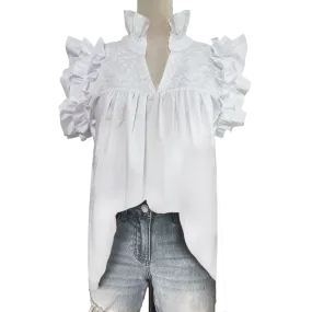 Double White Hummingbird Blouse Pre-Order | Late August Ship Date