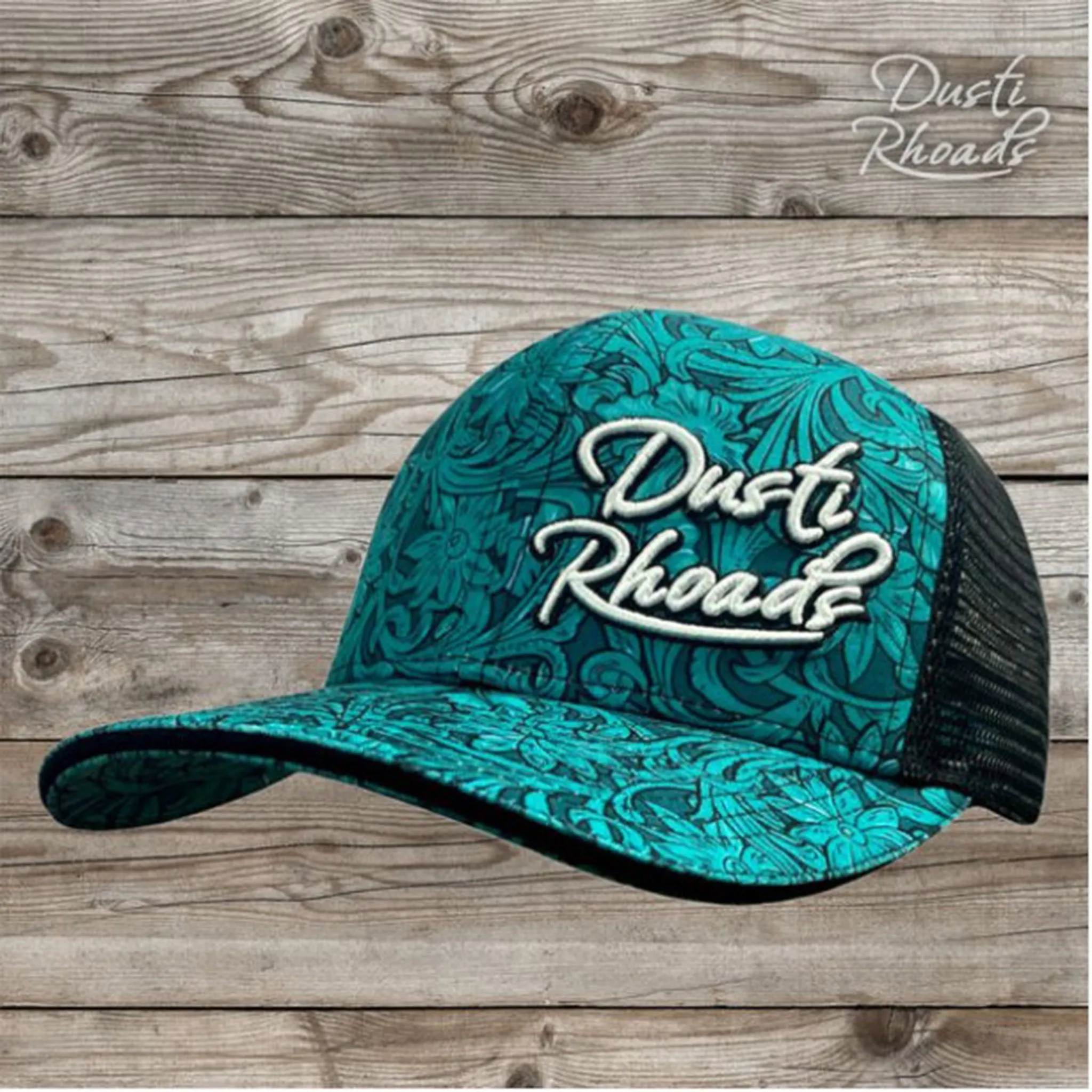 Dusti Rhoads Saddle Teal Cap