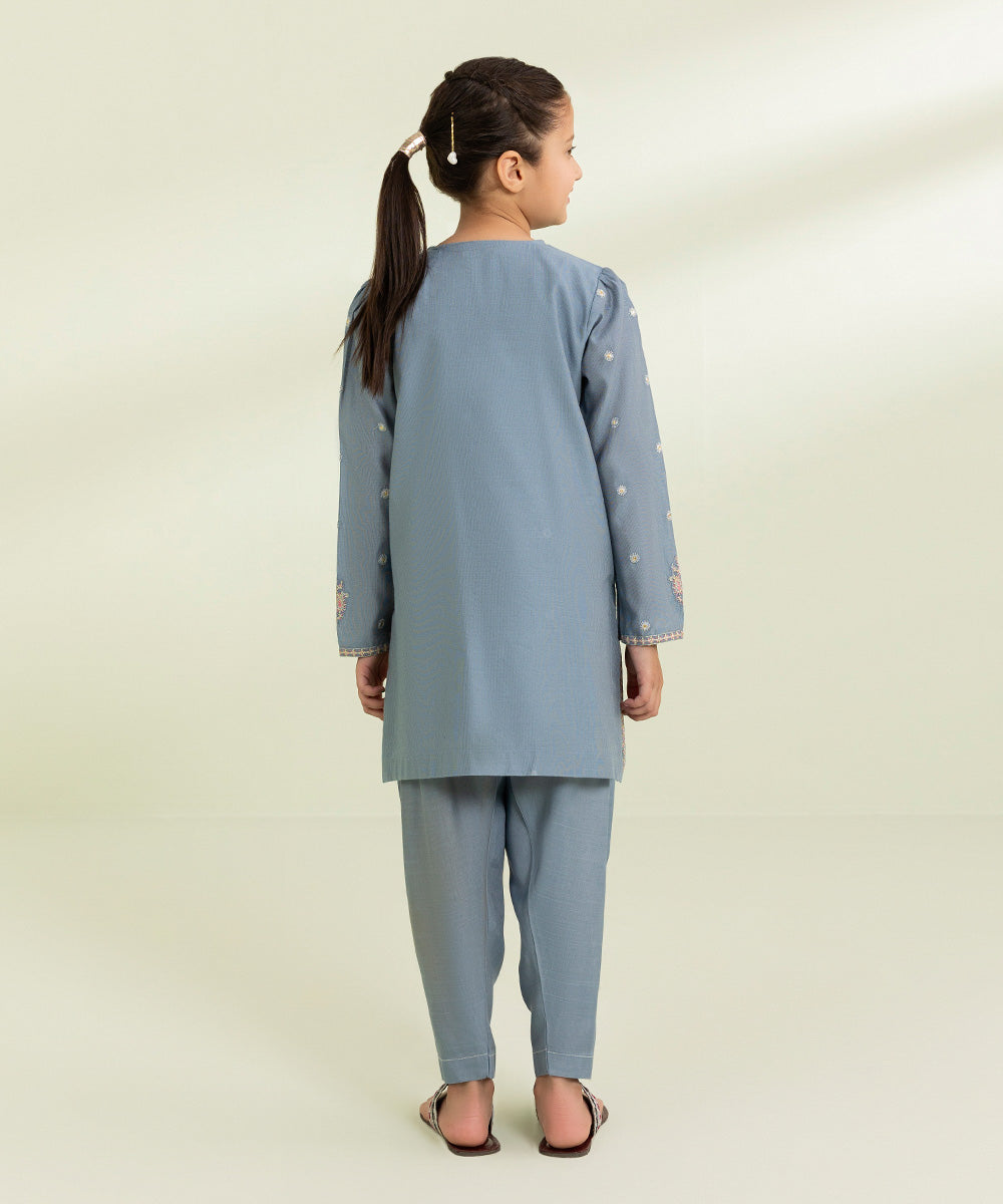 Embroidered Cotton Net Suit