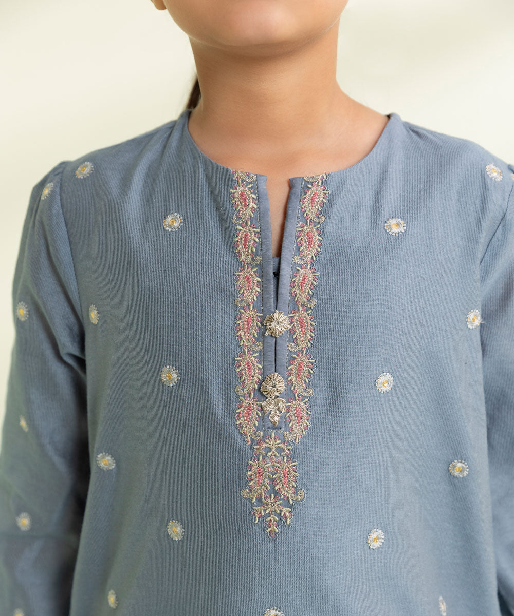 Embroidered Cotton Net Suit