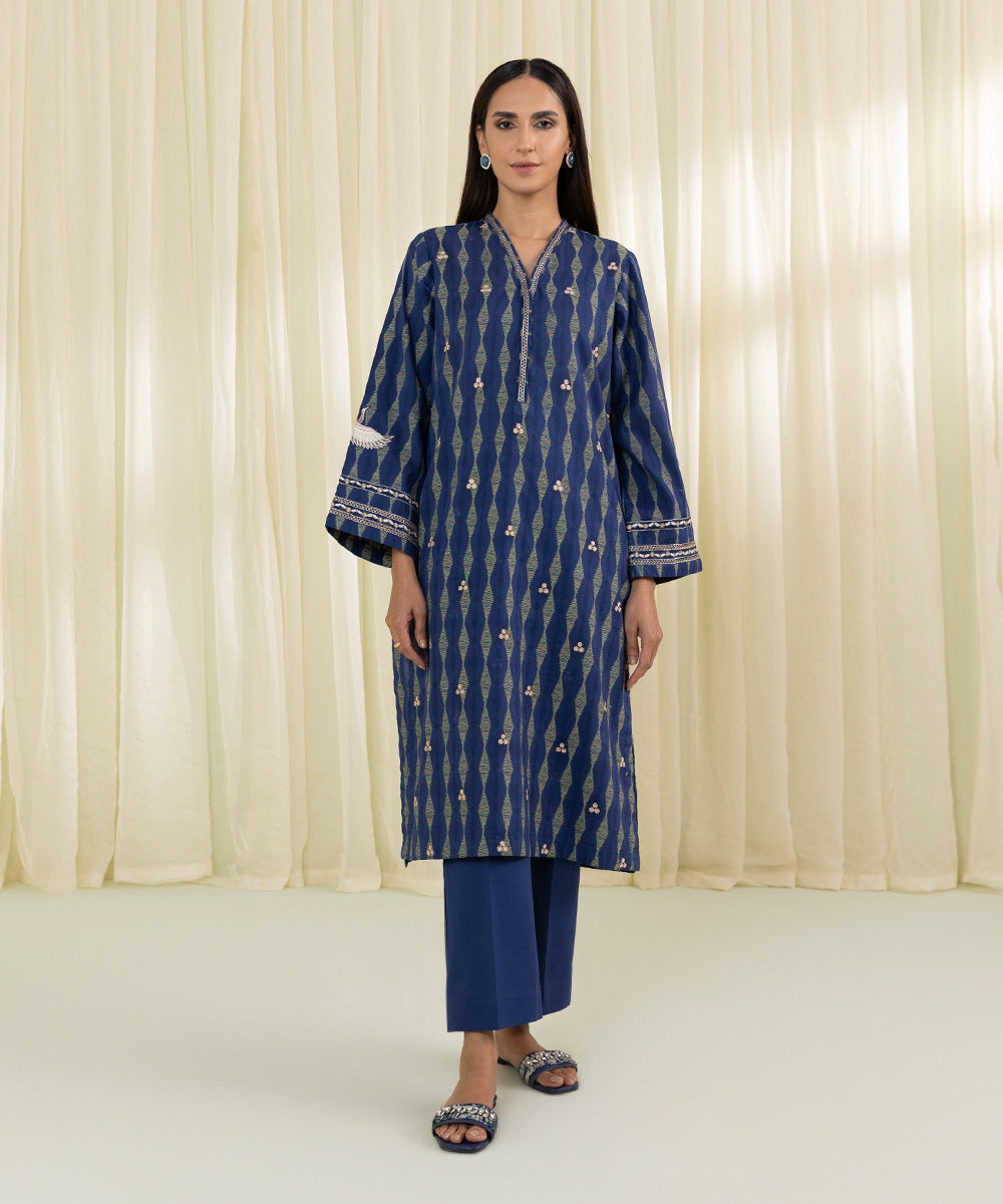 Embroidered Jacquard 2-Piece Suit