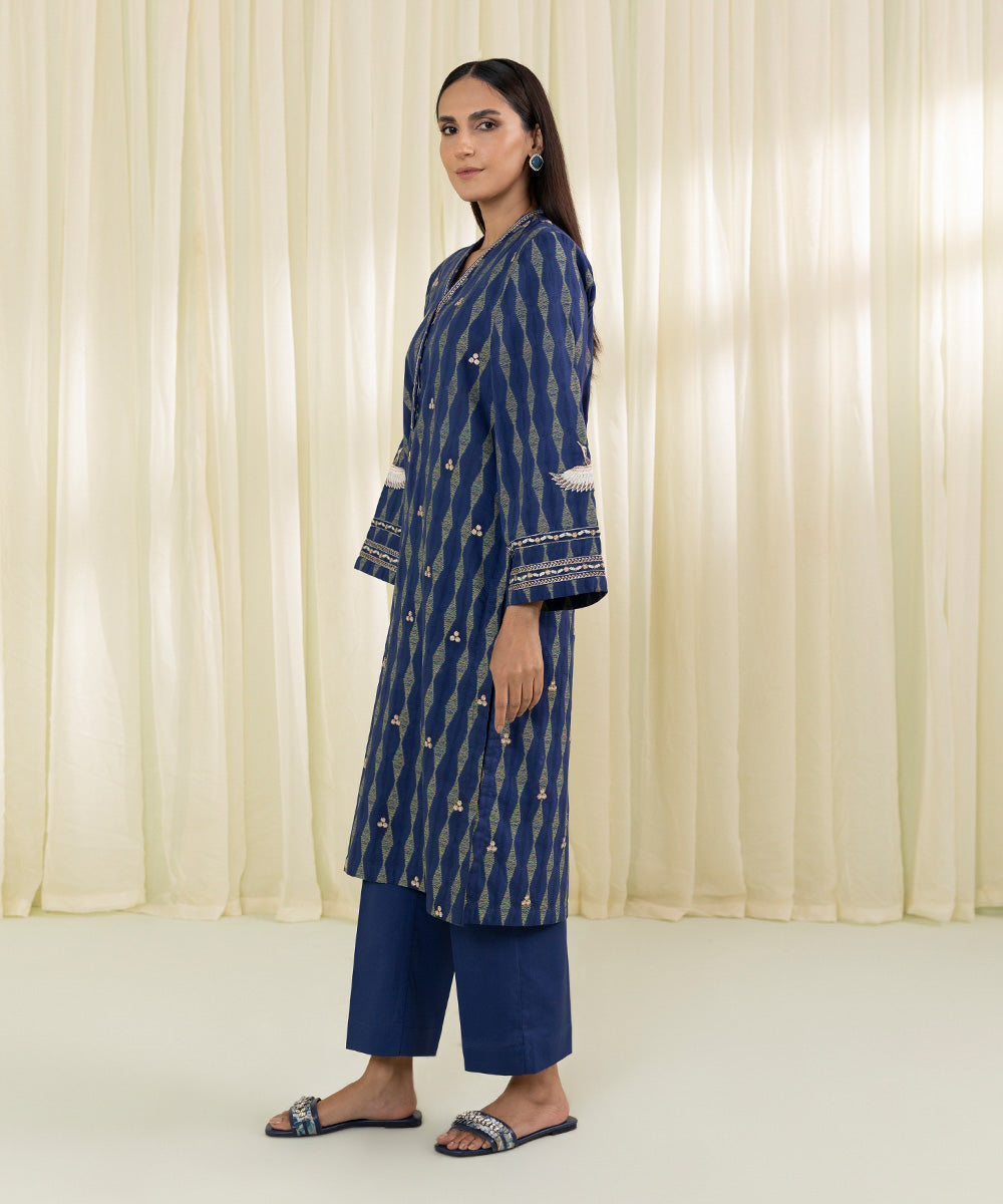 Embroidered Jacquard 2-Piece Suit