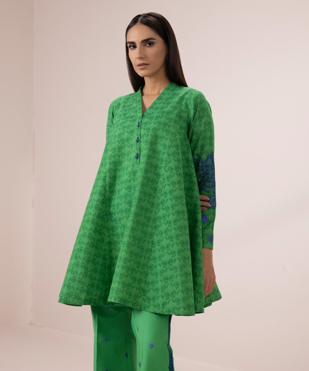 Embroidered Jacquard Suit - 2-Piece Set