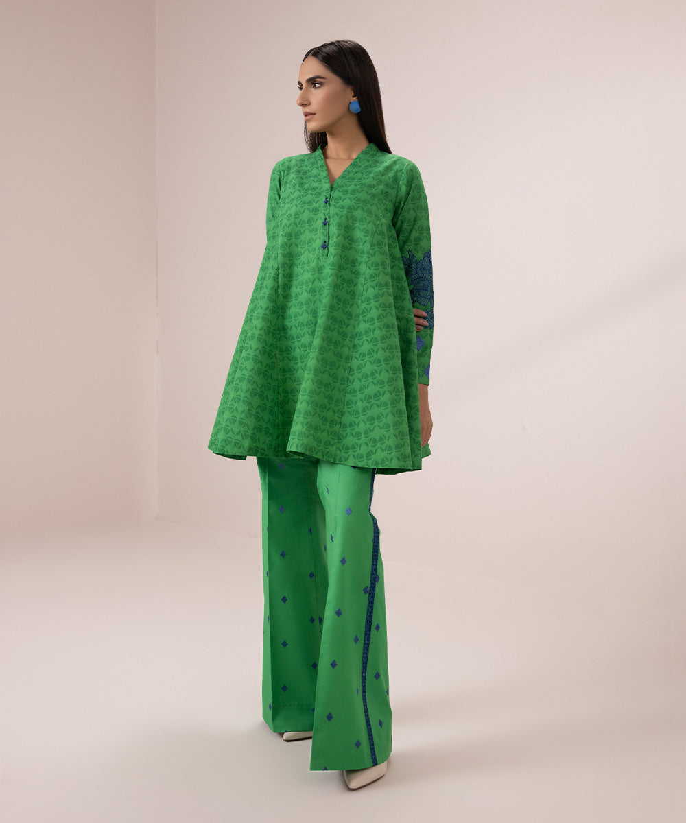 Embroidered Jacquard Suit - 2-Piece Set