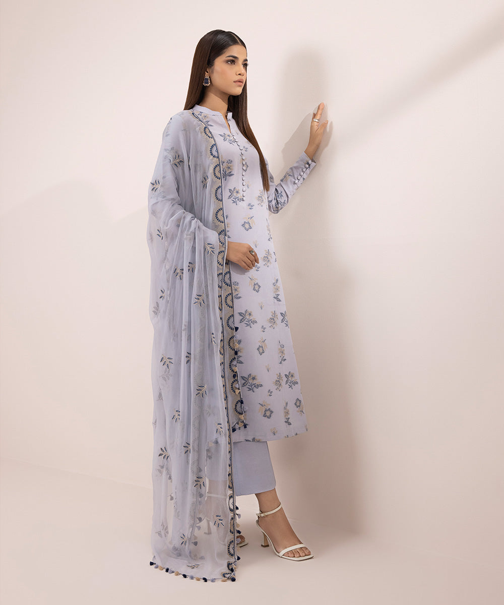 Embroidered Jacquard Suit - 3 Piece