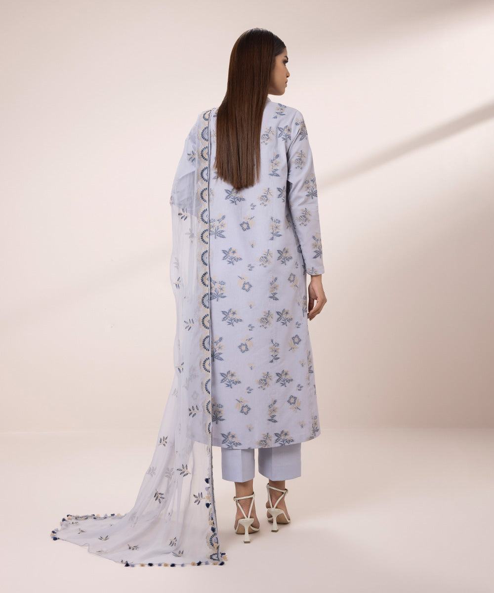 Embroidered Jacquard Suit - 3 Piece