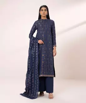 Embroidered Jacquard Suit 3 Piece