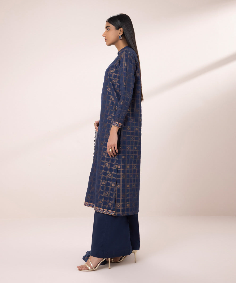 Embroidered Jacquard Suit 3 Piece