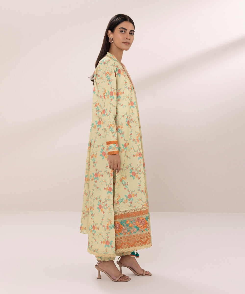 Embroidered Zari Lawn Suit - 3 Piece