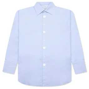 Enamel Button Oversized Shirt - Light Blue: Shop Now