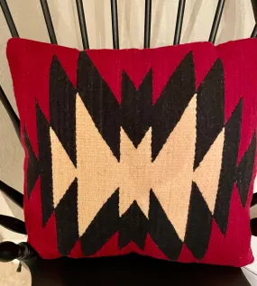 Escalante Red/Black Aztec Wool Pillow - Shop Now