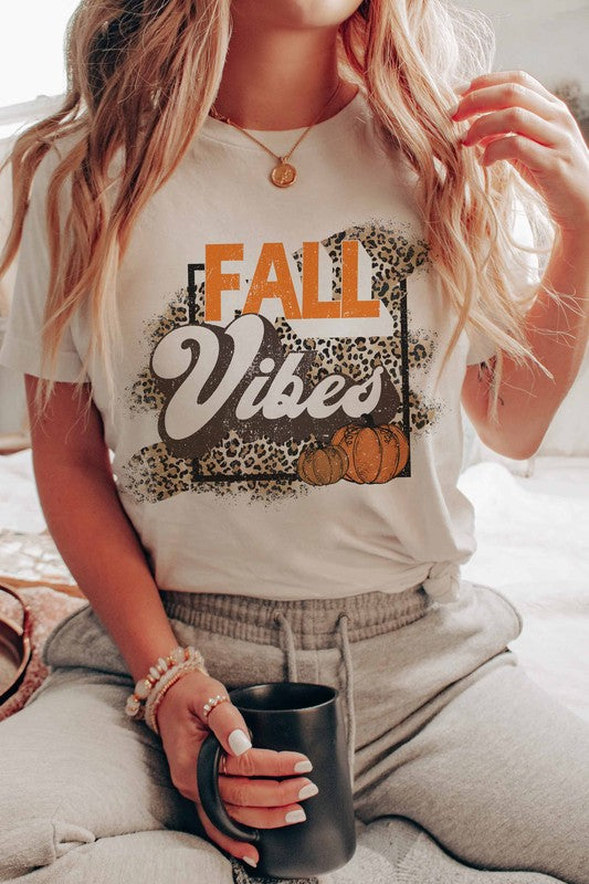 Fall Pumpkin Leopard Graphic Tee - Plus Size