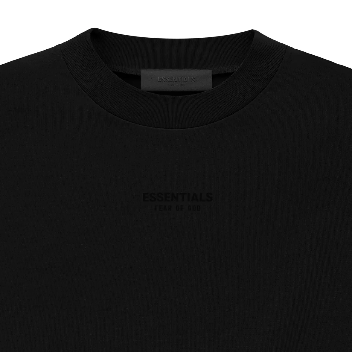 Fear of God Essentials Logo Drop Shoulder Tee Jet Black (Oversized)