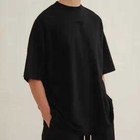 Fear of God Essentials Logo Drop Shoulder Tee Jet Black (Oversized)