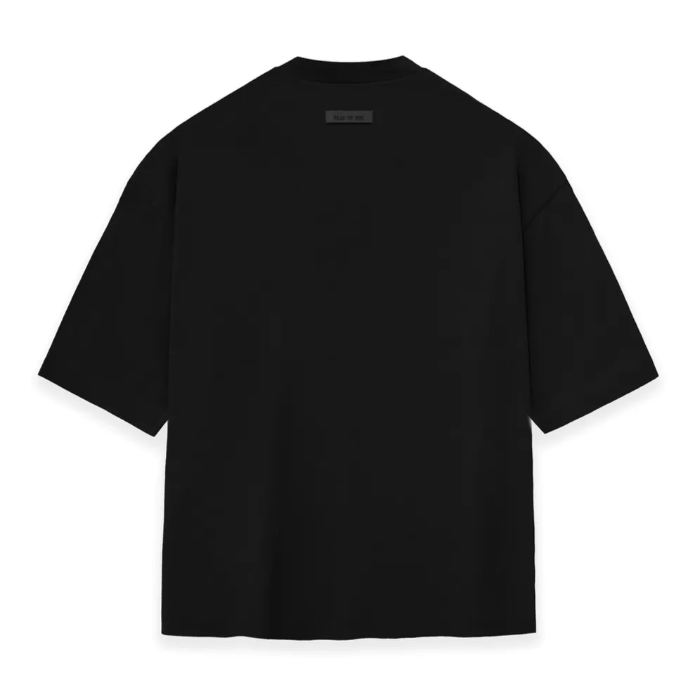 Fear of God Essentials Logo Drop Shoulder Tee Jet Black (Oversized)