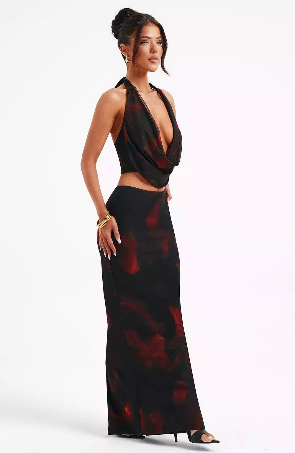 Fire Print Maxi Skirt - Chrishelle - Buy Now