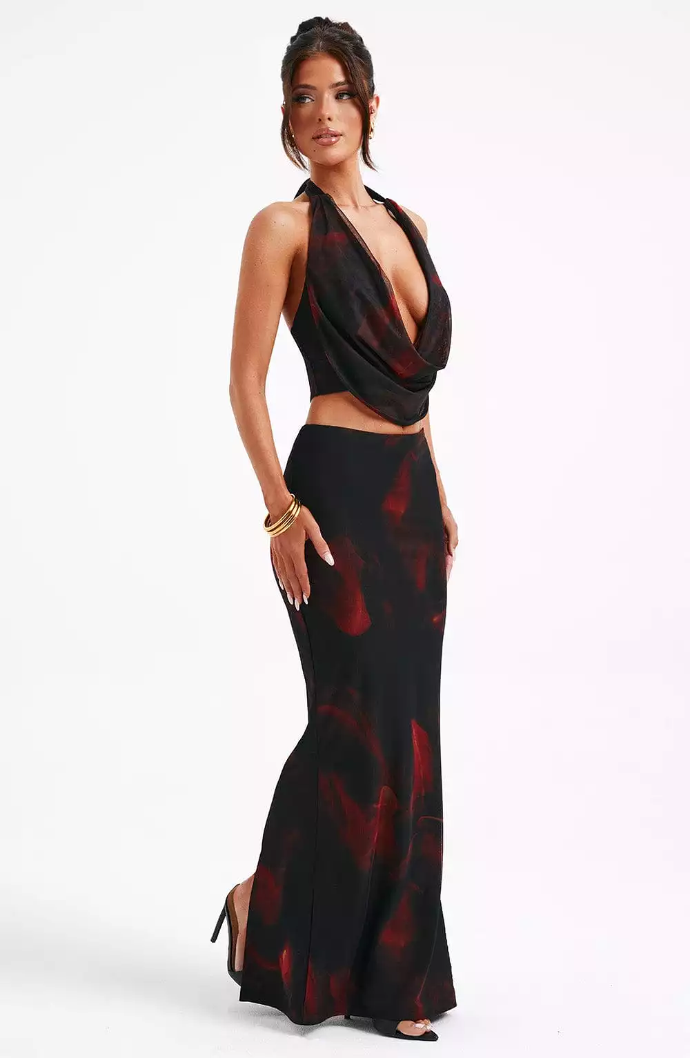 Fire Print Maxi Skirt - Chrishelle - Buy Now