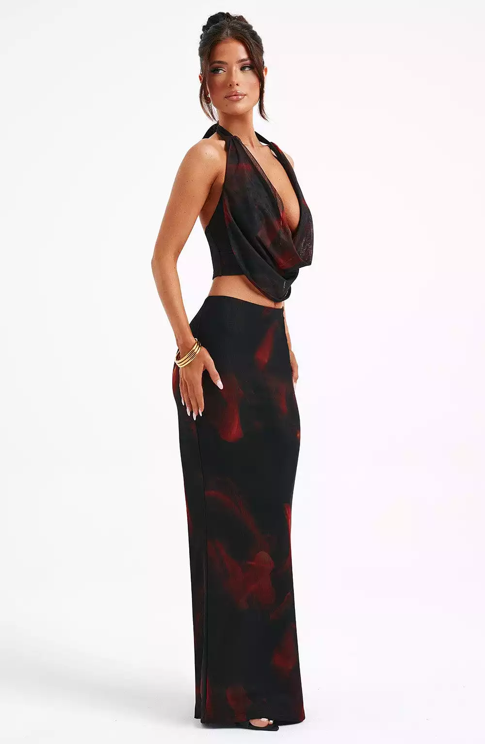 Fire Print Maxi Skirt - Chrishelle - Buy Now