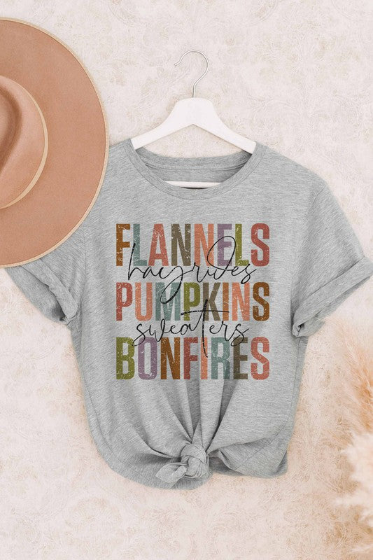 Flannel pumpkin bonfire shirt