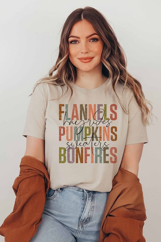 Flannel pumpkin bonfire shirt