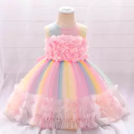 Floral Baptism Dress for Baby Girl - Vibrant Colors (S4609144)