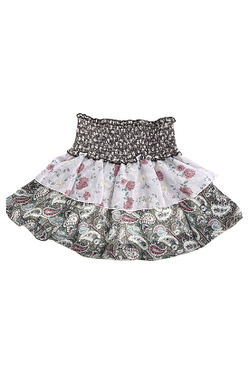 Floral Paisley Ruffle Skirt