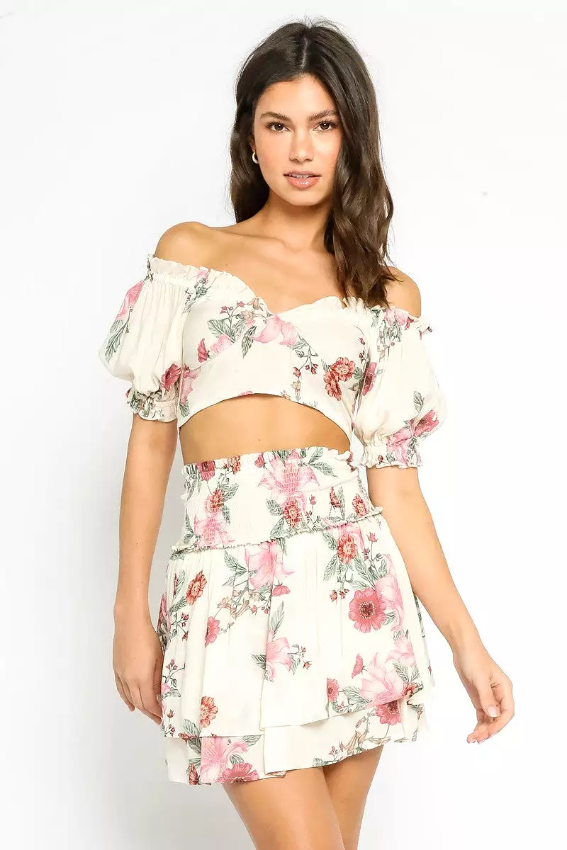 Floral Ruffle Skirt