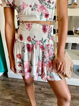 Floral Ruffle Skirt