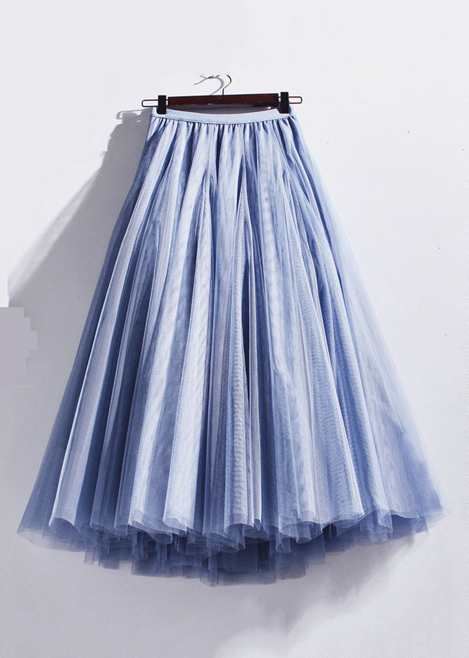 French Coffee Tulle Skirts with Elastic Waist for Summer - AS1071