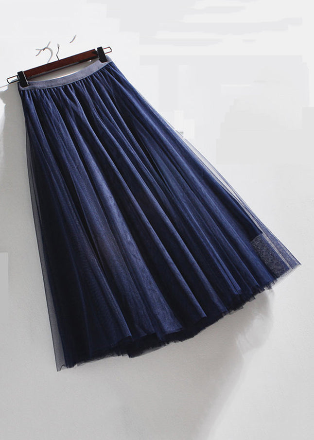 French Coffee Tulle Skirts with Elastic Waist for Summer - AS1071