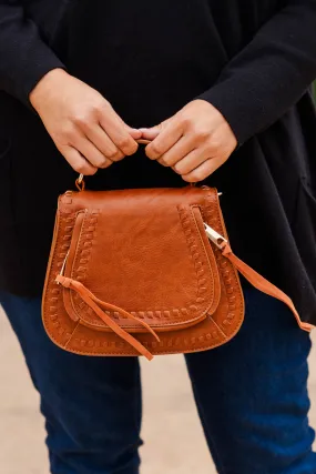 Fun Tan Brown Mini Saddle Handbag