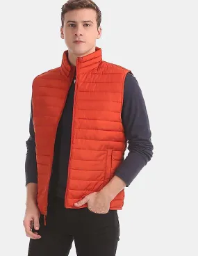 GAP Men's Water-Resistant Orange Puffer Vest Jacket