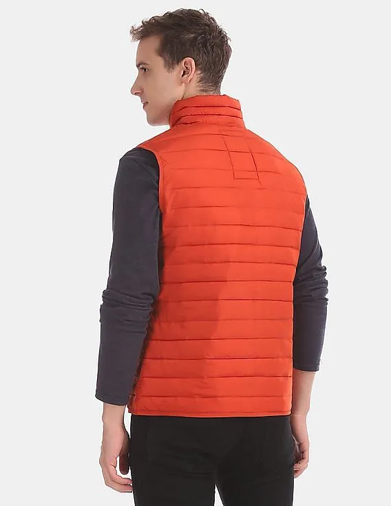 GAP Men's Water-Resistant Orange Puffer Vest Jacket