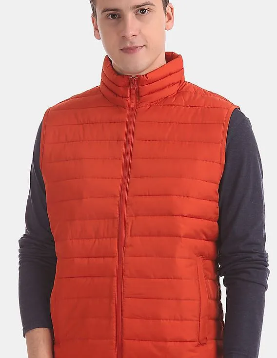 GAP Men's Water-Resistant Orange Puffer Vest Jacket