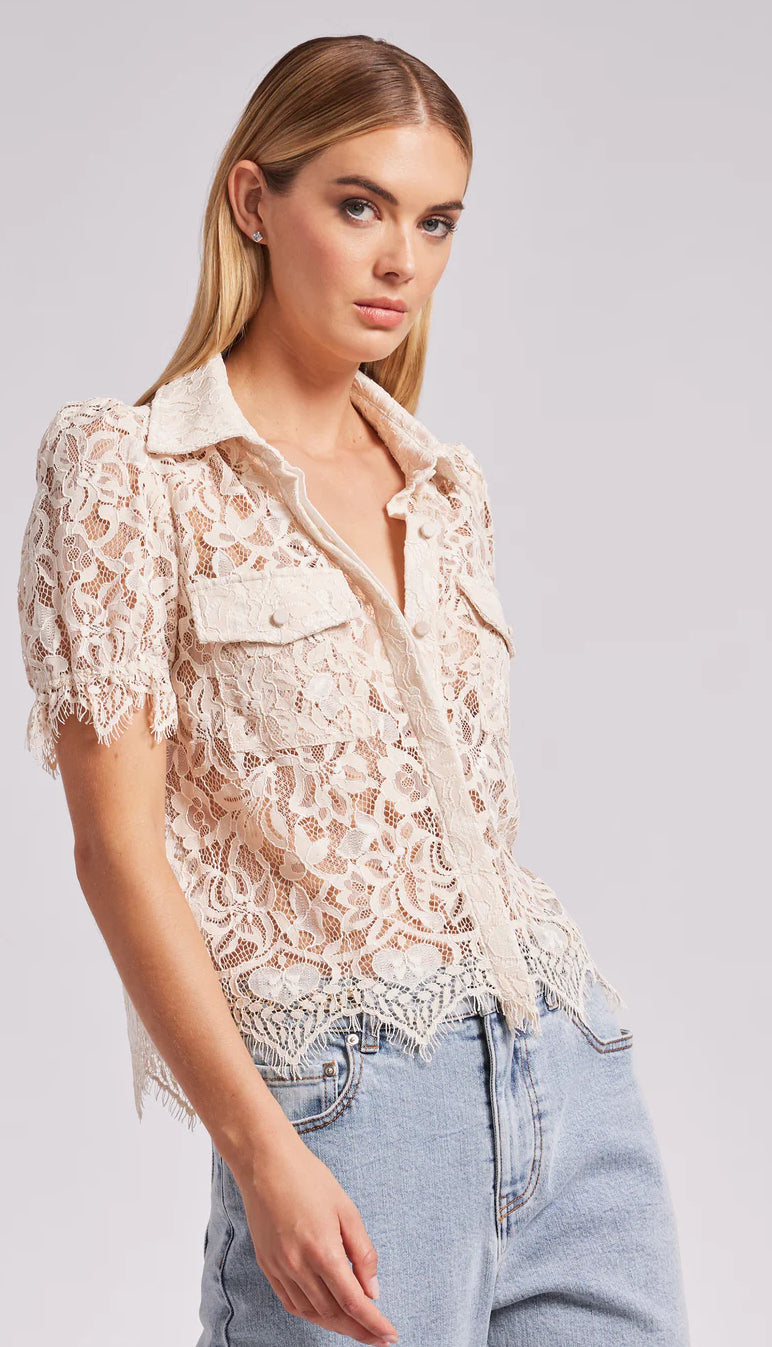 Generation Love Mina Lace Shirt French Beige