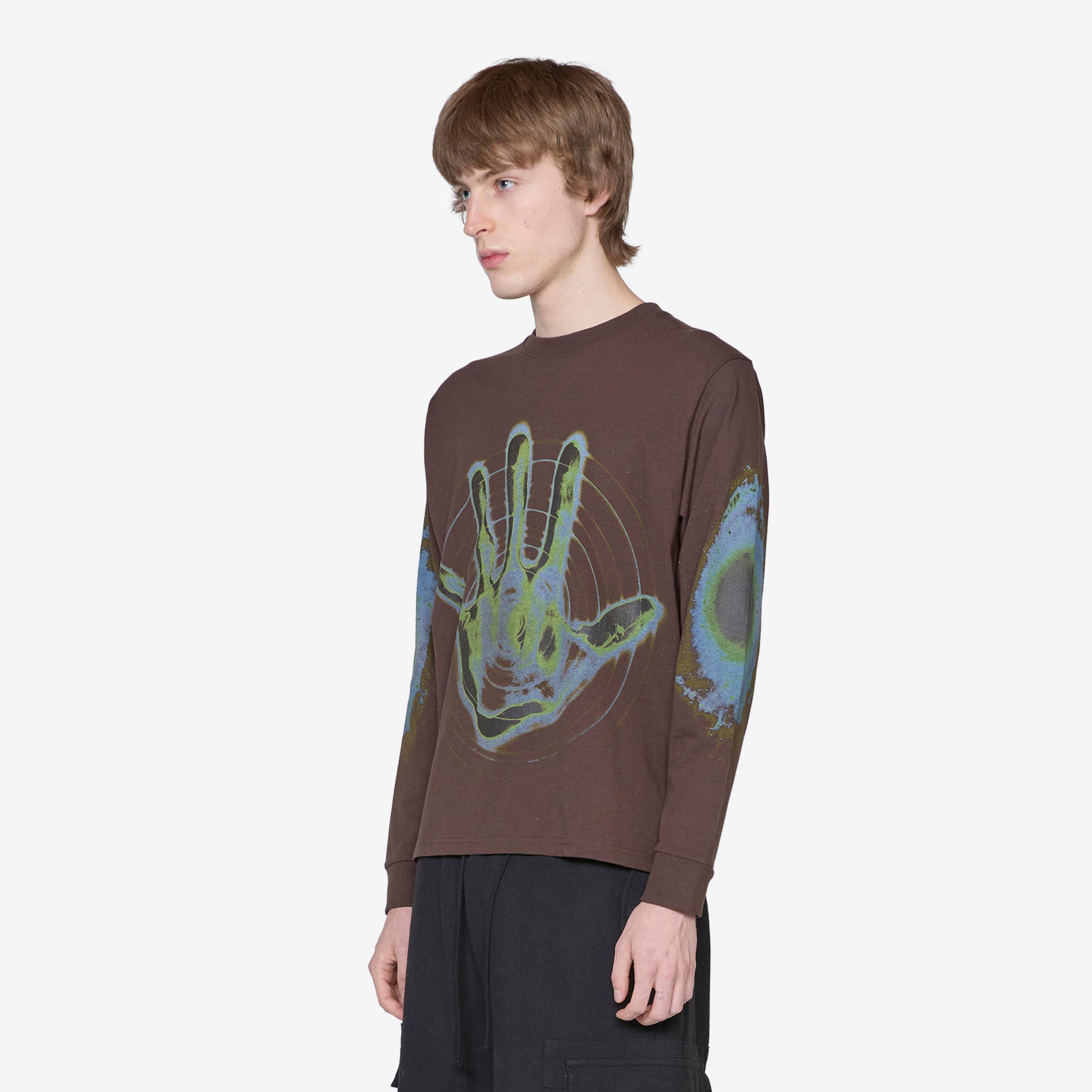 Gentle Longsleeve T-Shirt in Chocolate Brown