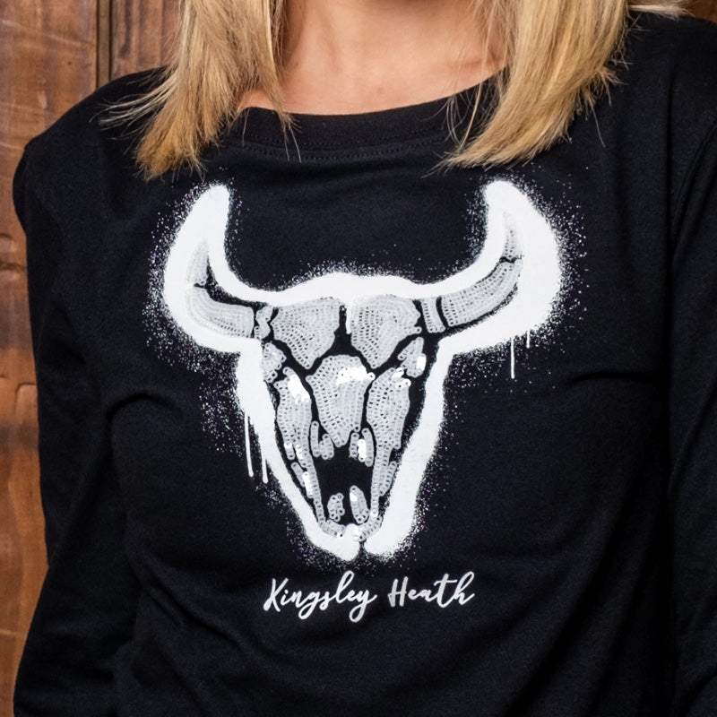 Graffiti Skull Longsleeve Tee - Mamba Shadow