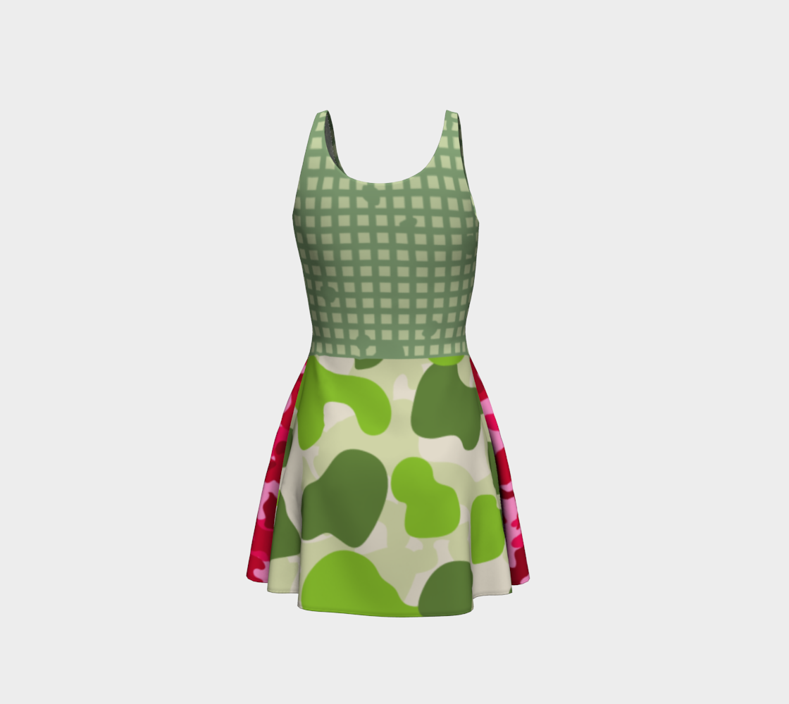 Green Apple Leopard Print Dress