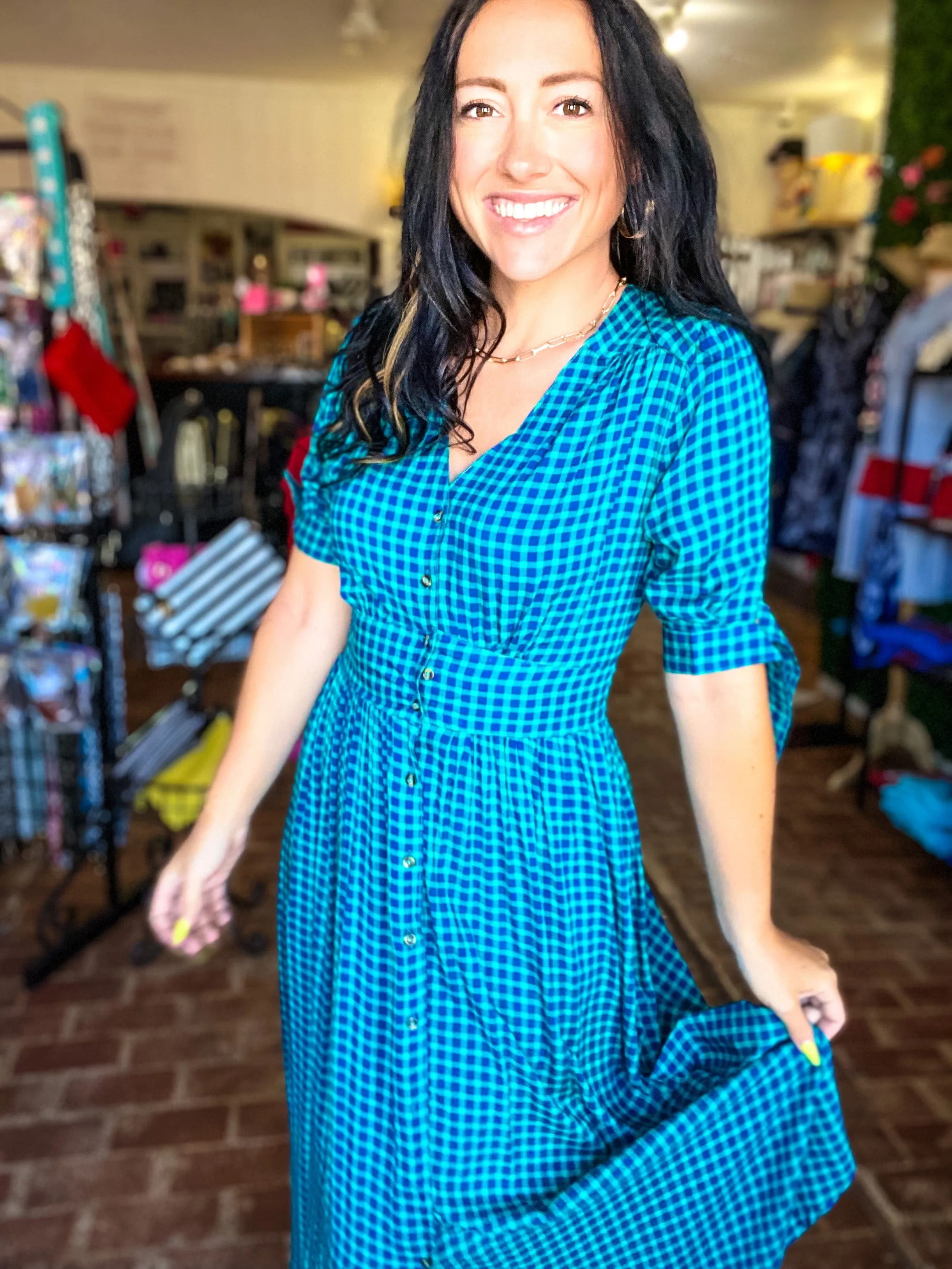 Green Plaid Dress