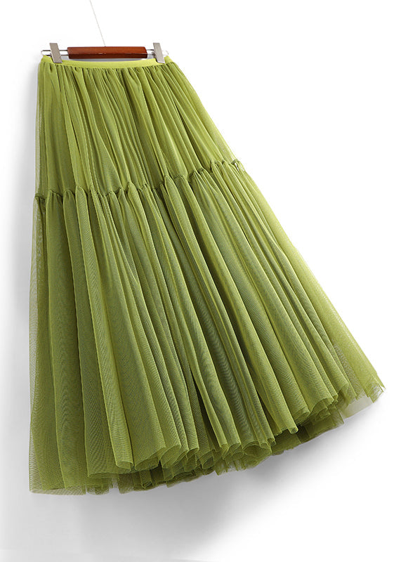 Green Tulle Skirts with Elastic Waist - AS1039