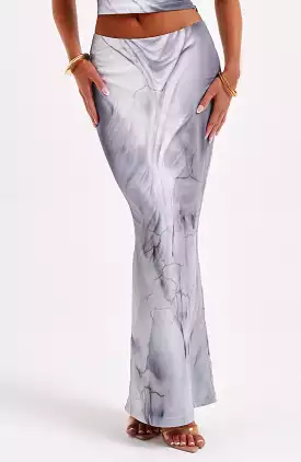 Grey Body Print Maxi Skirt - Charmayne