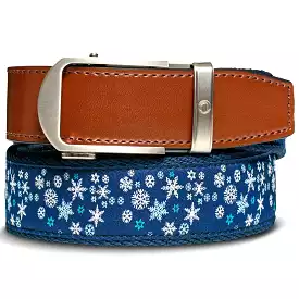 Hampton Snowflake Golf Ribbon Belt with a 1 3/8 Strap