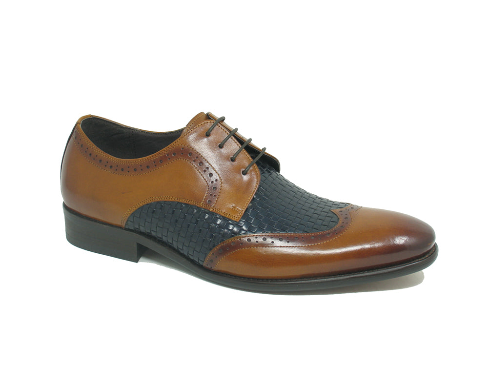 Hand-braided leather woven dress shoe for men