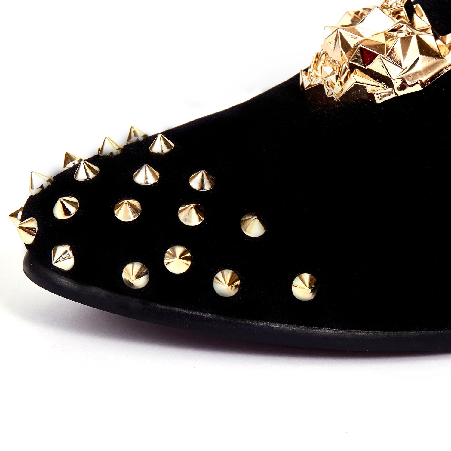 Harpelunde Dress Shoes Velvet Loafer Rivets Buckle Flats